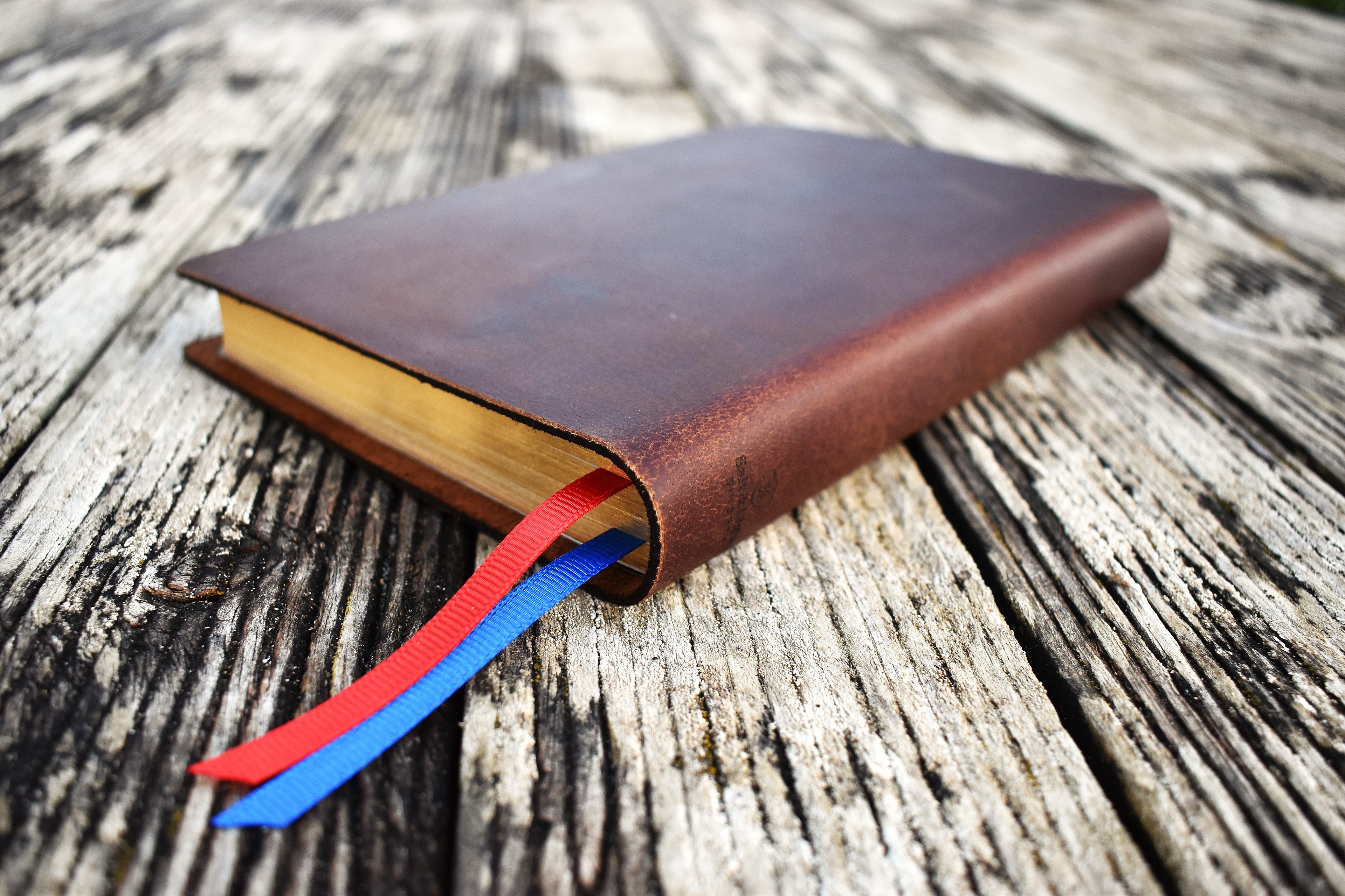ESV Thinline Handbound Leather Bible - Brown Tan, Personalised