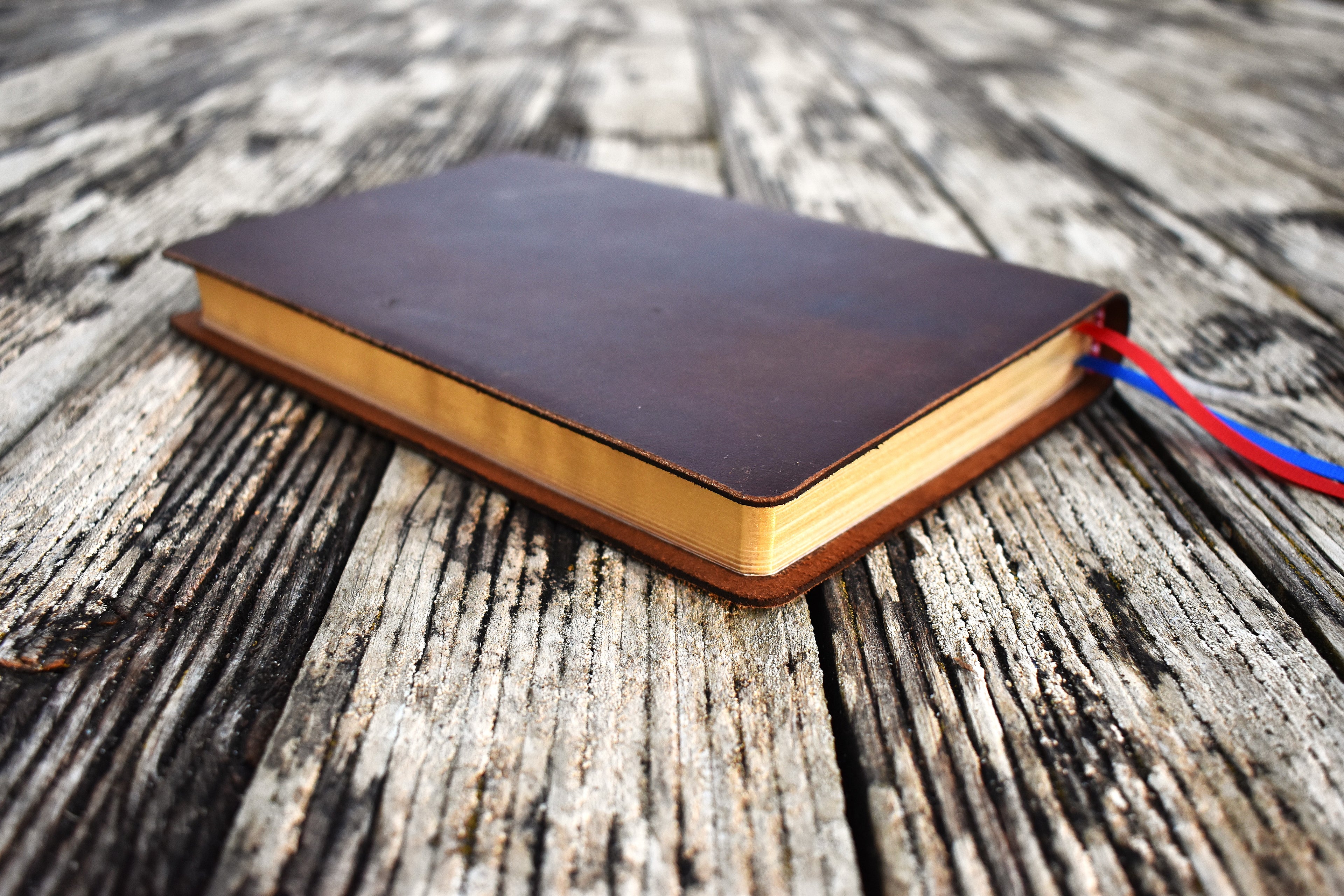 ESV Thinline Handbound Leather Bible - Brown Tan, Personalised