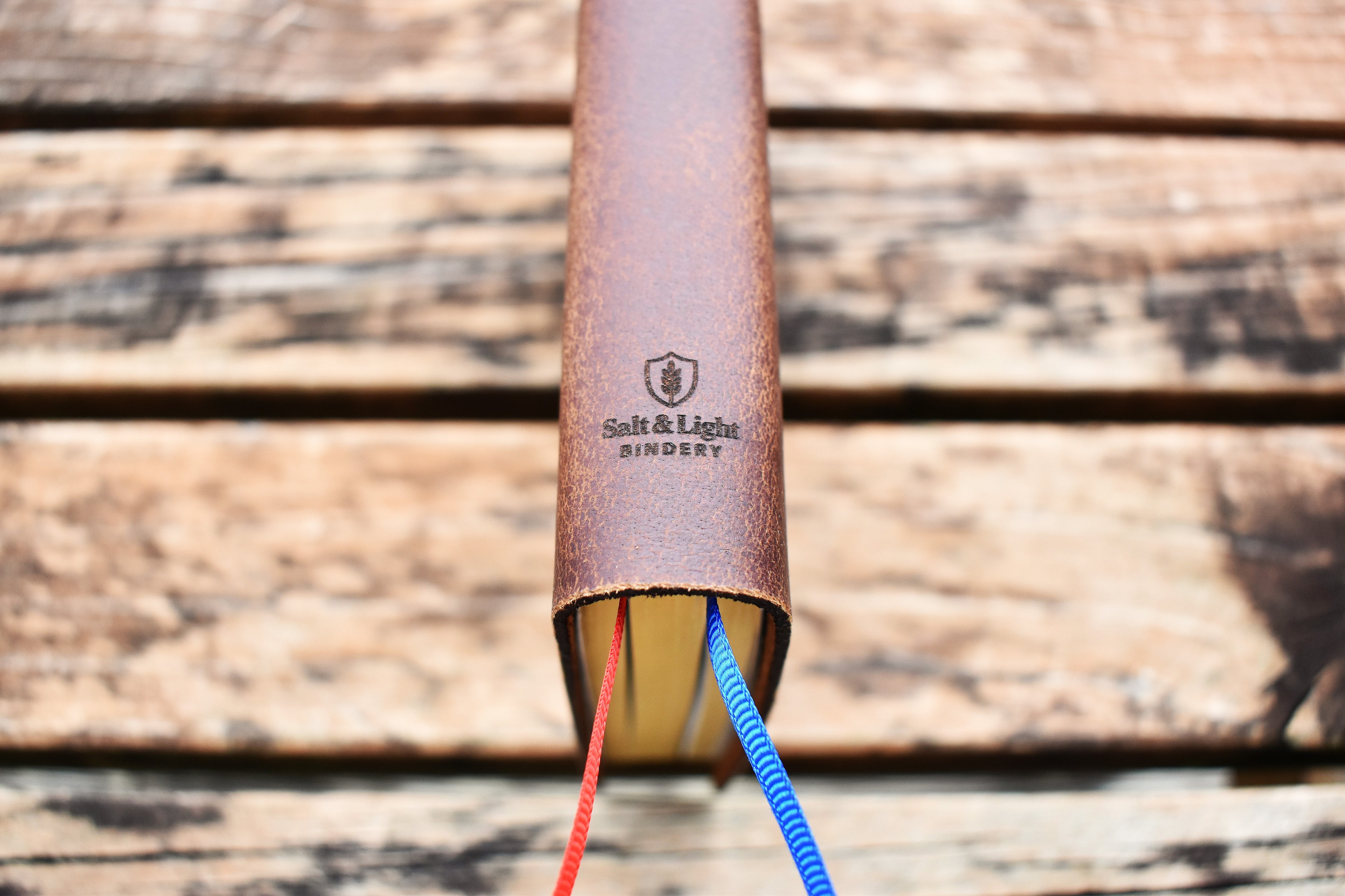 Brown Leather ESV Bible by Salt and Light. Personalised custom engraved leather bible. Thinline version