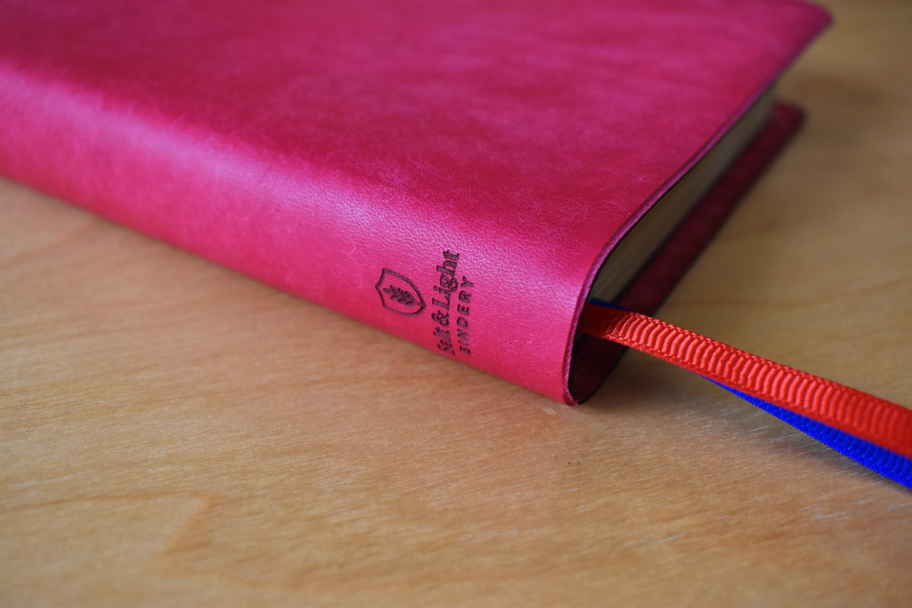 ESV Thinline Bible - Handbound Colour Italian Leather - Fuchsia