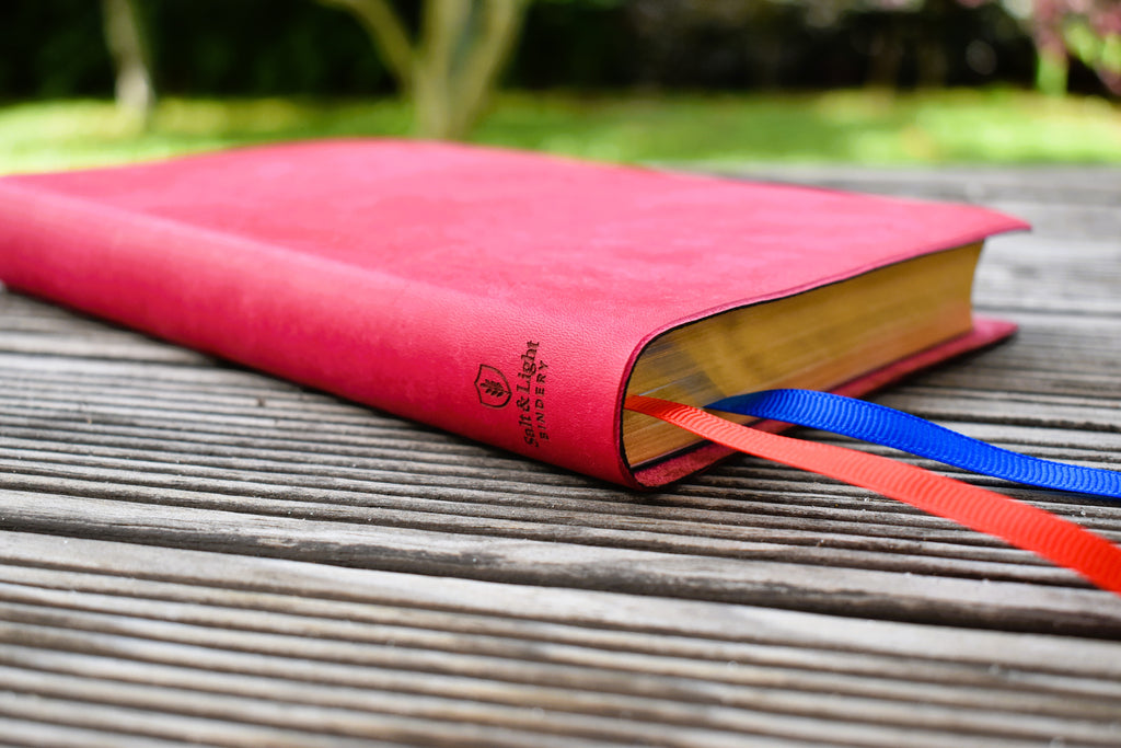 ESV Thinline Bible - Handbound Colour Italian Leather - Fuchsia