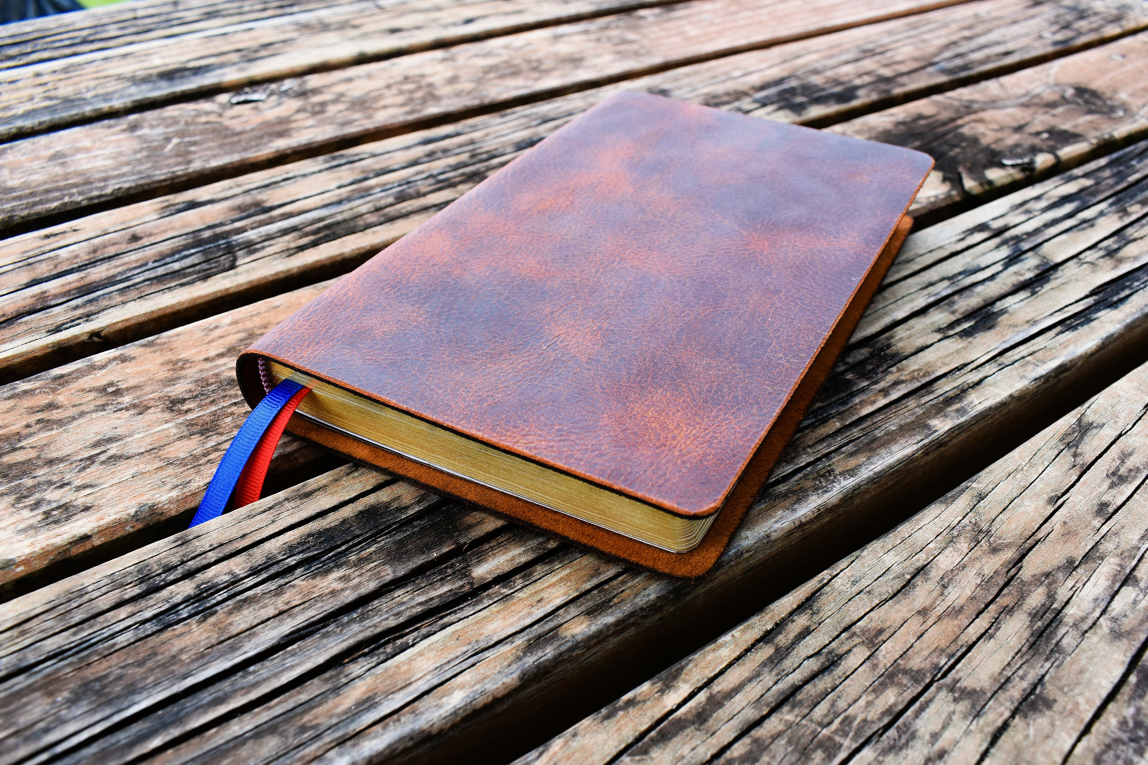 ESV Thinline Handbound Leather Bible - Hard Wax Copper, Personalised