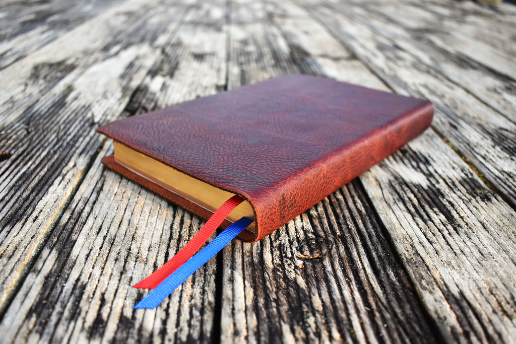 ESV Thinline Handbound Leather Bible - Red Wrangler, Personalised