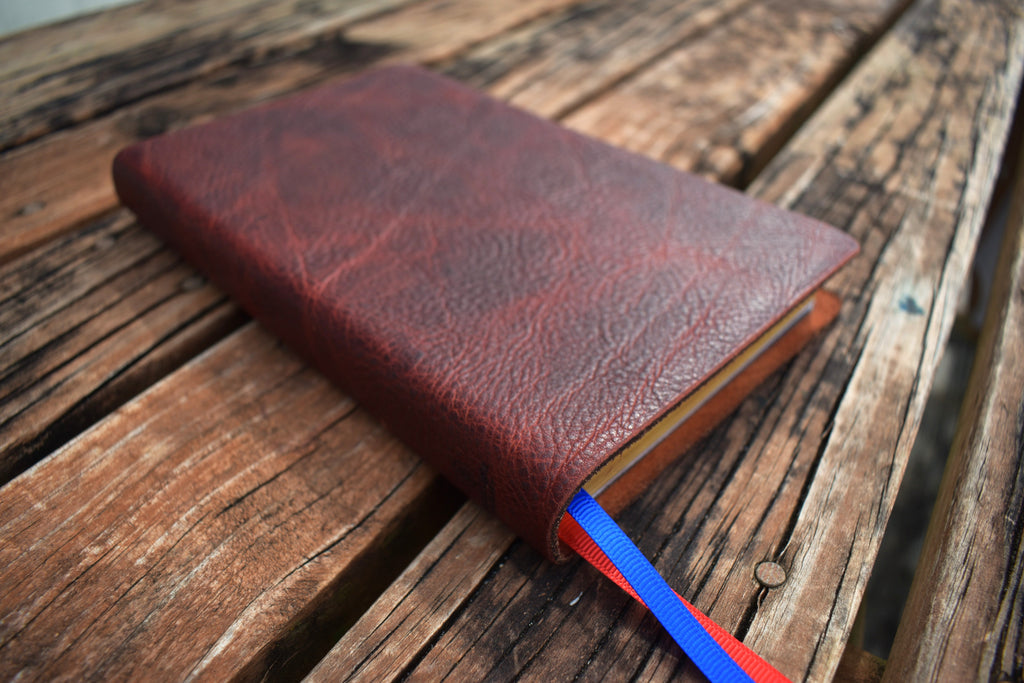 ESV Thinline Handbound Leather Bible - Red Wrangler, Personalised