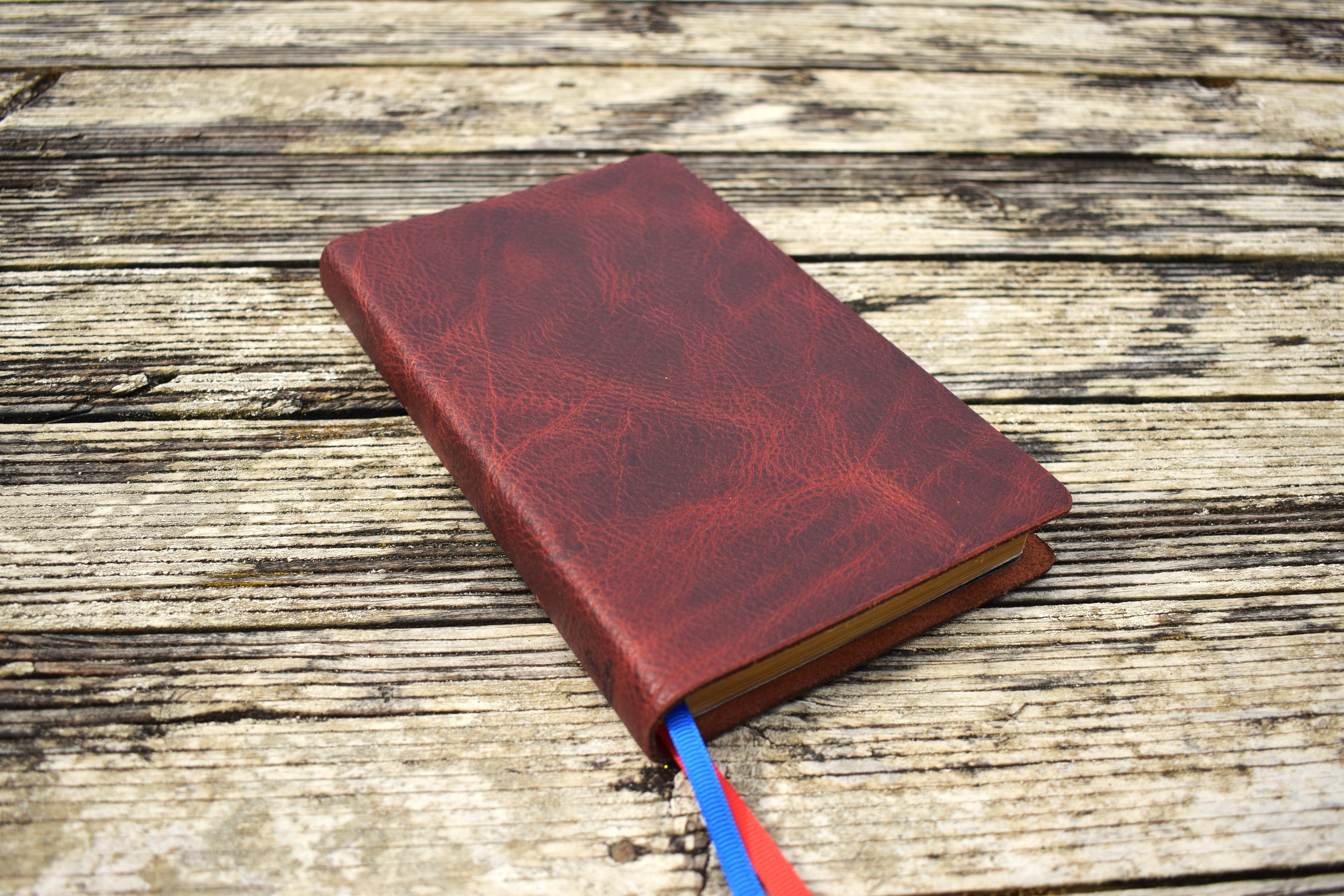 ESV Thinline Handbound Leather Bible - Red Wrangler, Personalised
