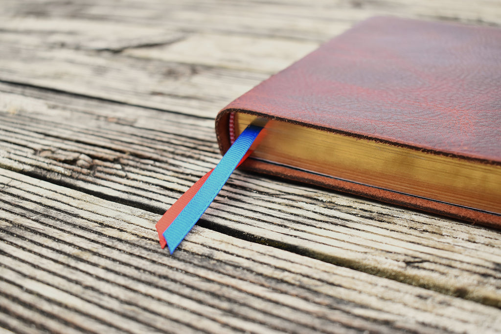 ESV Thinline Handbound Leather Bible - Red Wrangler, Personalised